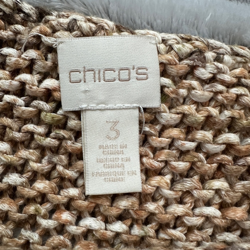 Chicos 100% cotton Chunky Elbow sleeve warm cold sweater - Picture 3 of 7